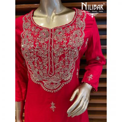 Red Silk Garara Suit