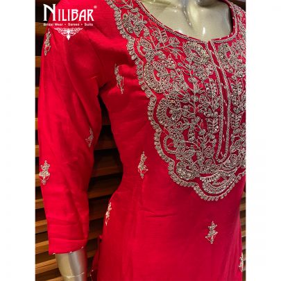 Red Silk Garara Suit
