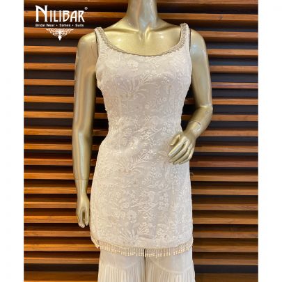White Georgette Sharara Suit