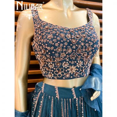 Peacock Chiffon Lehenga