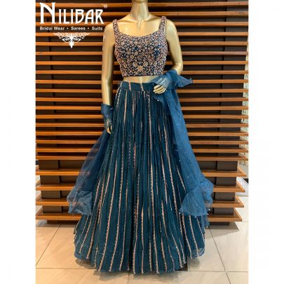 Peacock Chiffon Lehenga