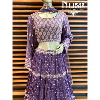 Mauve Chiffon Lehenga