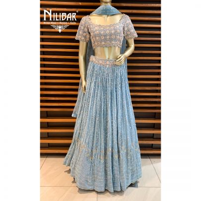 Sky Blue Georgette Lehenga