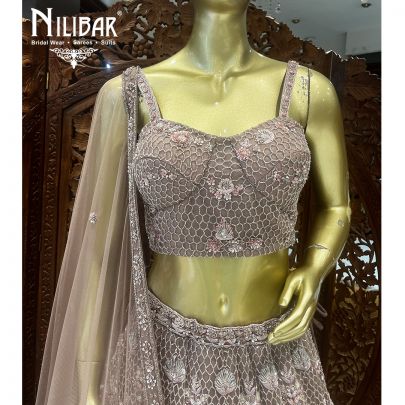 Plum Net Bridal Lehenga