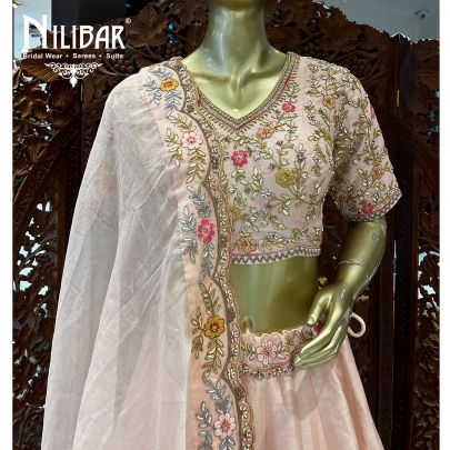 Baby Pink Silk Bridal Lehenga