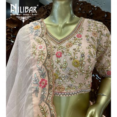 Baby Pink Silk Bridal Lehenga