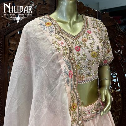 Baby Pink Silk Bridal Lehenga