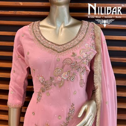 Baby Pink Georgette Garara Suit