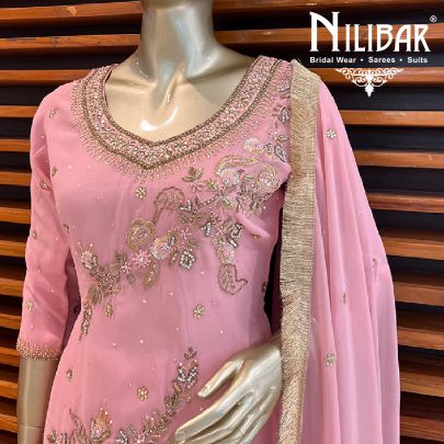 Baby Pink Georgette Garara Suit
