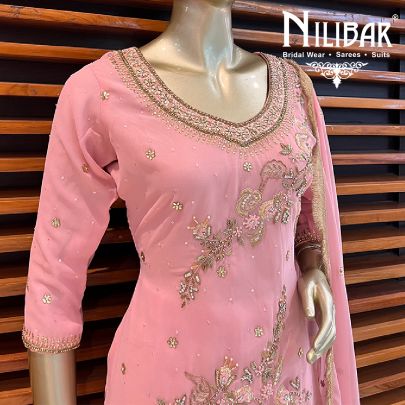 Baby Pink Georgette Garara Suit