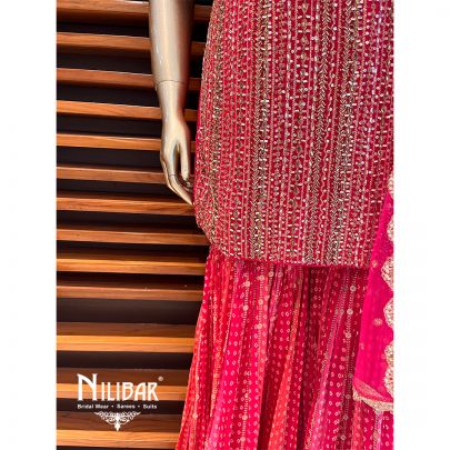 Rani Pink Georgette Garara Suit