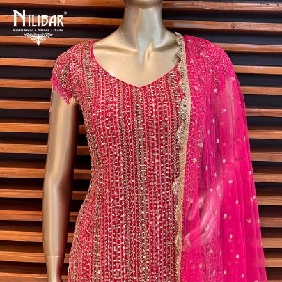 Rani Pink Georgette Garara Suit