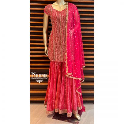 Rani Pink Georgette Garara Suit
