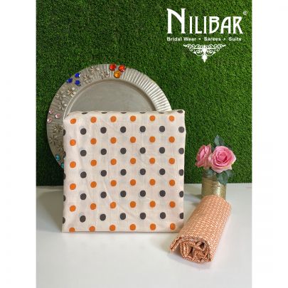Orange Cotton Unstitched Suit