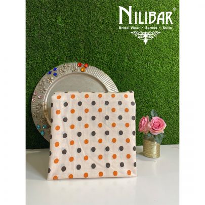 Orange Cotton Unstitched Suit
