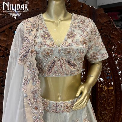 Pistachio Green Silk Bridal Lehenga