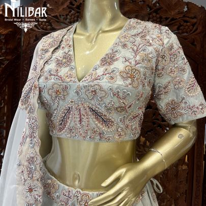 Pistachio Green Silk Bridal Lehenga
