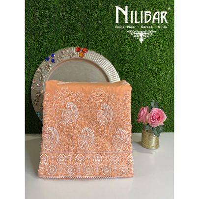 Orange Cotton Unstitched Suit