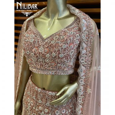 punch Pink Net Lehenga