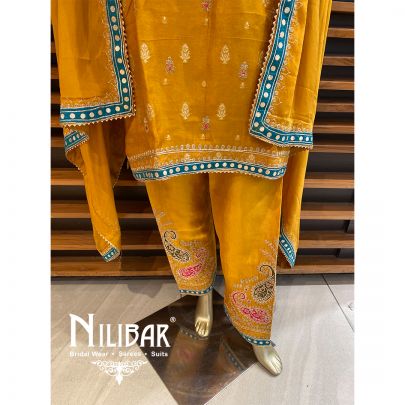 Yellow Silk Chinon Pant Suit