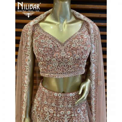 punch Pink Net Lehenga