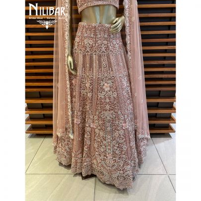 punch Pink Net Lehenga