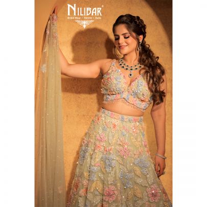 Apple Green Net Lehenga