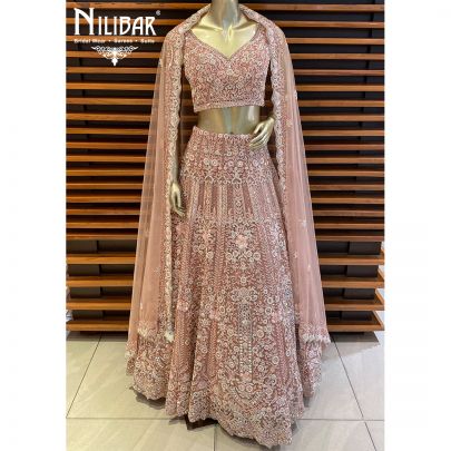 punch Pink Net Lehenga