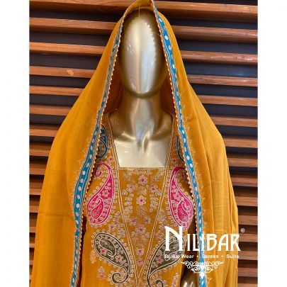 Yellow Silk Chinon Pant Suit