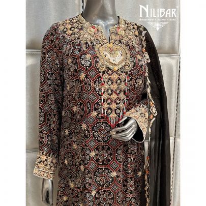 Black Satin Salwar Suit