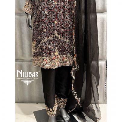 Black Satin Salwar Suit