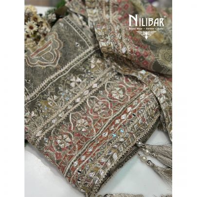 Light Green Tissue Printed Unstitched Suit