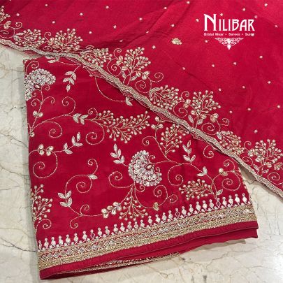 Deep Red Crepe Unstitched Suit