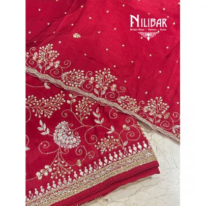 Deep Red Crepe Unstitched Suit