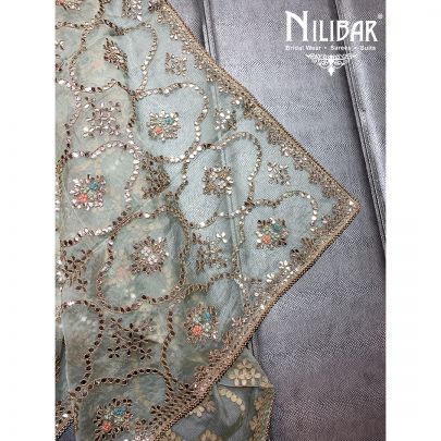Mint Georgette Unstitched Suit