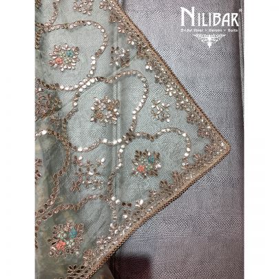 Mint Georgette Unstitched Suit