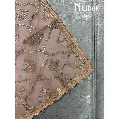 Peach Georgette Unstitched Suit