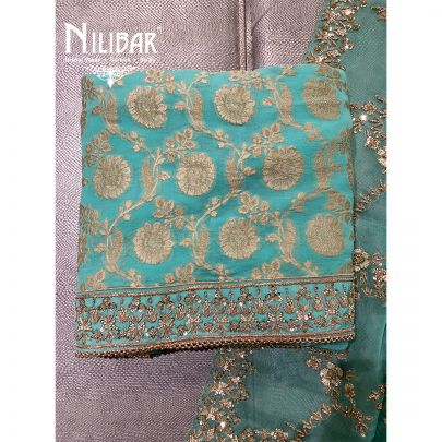 Seafoam Green Georgette Unstitched Suit