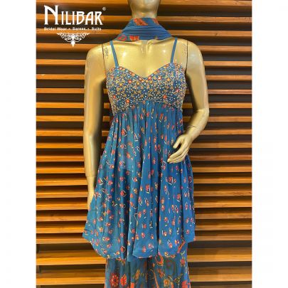 Blue Chinon Garara Suit