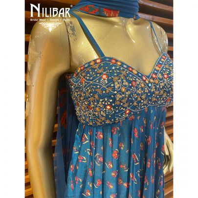 Blue Chinon Garara Suit