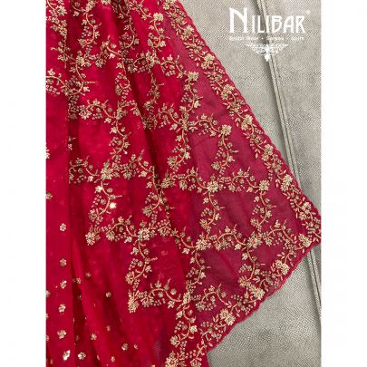 Magenta Georgette Unstitched Suit 