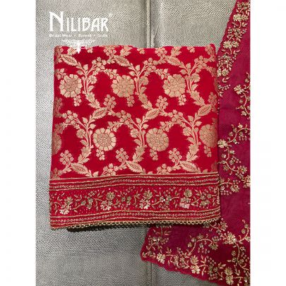 Magenta Georgette Unstitched Suit 