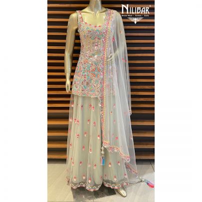 Tea Green Georgette Palazzo Set