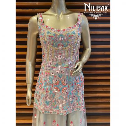 Tea Green Georgette Palazzo Set