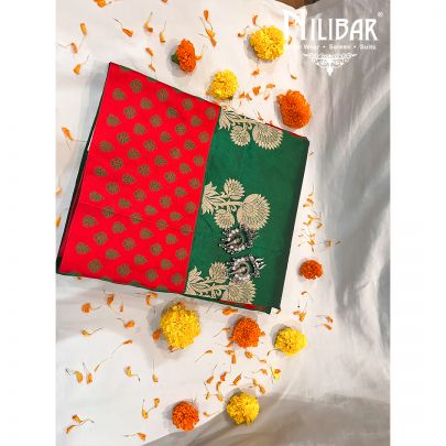 Bottle Green Silk Saree