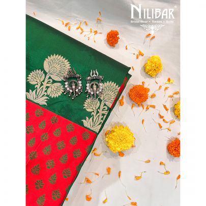 Bottle Green Silk Saree