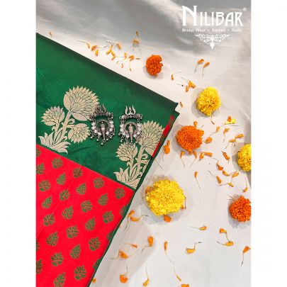 Bottle Green Silk Saree
