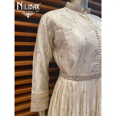 Cream Chinon Anarkali