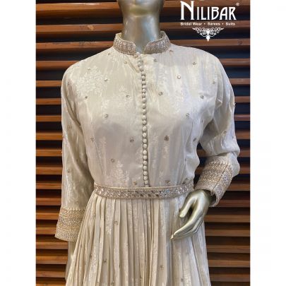 Cream Chinon Anarkali