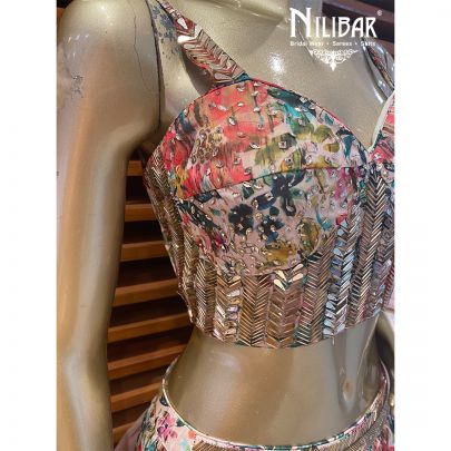 Multicolored Organza Lehenga